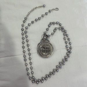 Sterling Silver Freshwater Pearl Necklace w/ Heart/Apollo/Ancient Ruins Pendants